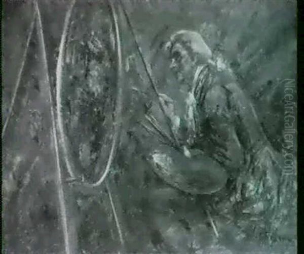 Pittore In Costume Settecentesco Oil Painting by Luca Postiglione