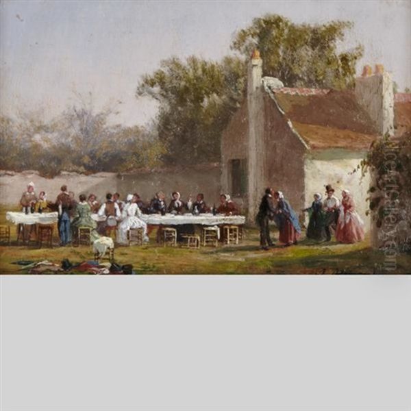 The Outdoor Party Oil Painting by Adolphe Martial Potemont