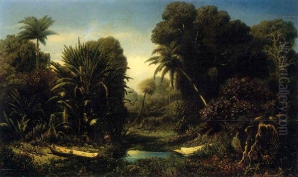 Turtle Hunting, Indian Ocean Oil Painting by Adolphe Martial Potemont