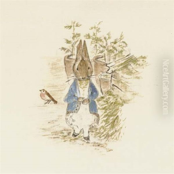 And Then, Feeling Rather Sick, He Went To Look For Some Parsley Oil Painting by Helen Beatrix Potter