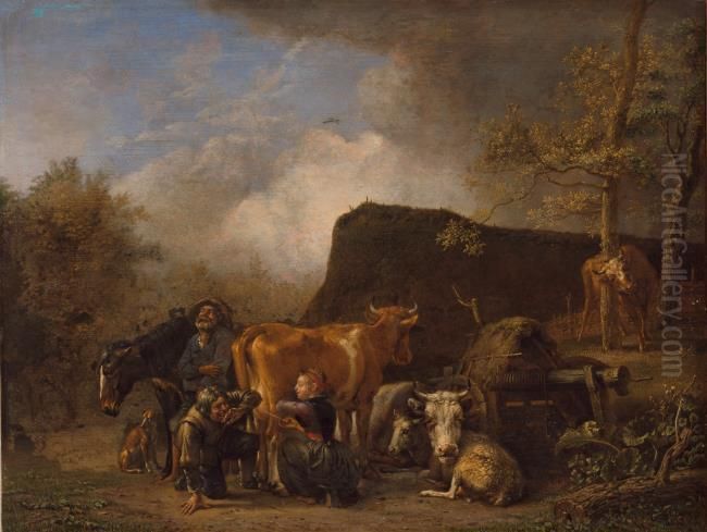 The Milkmaid Oil Painting by Paulus Potter