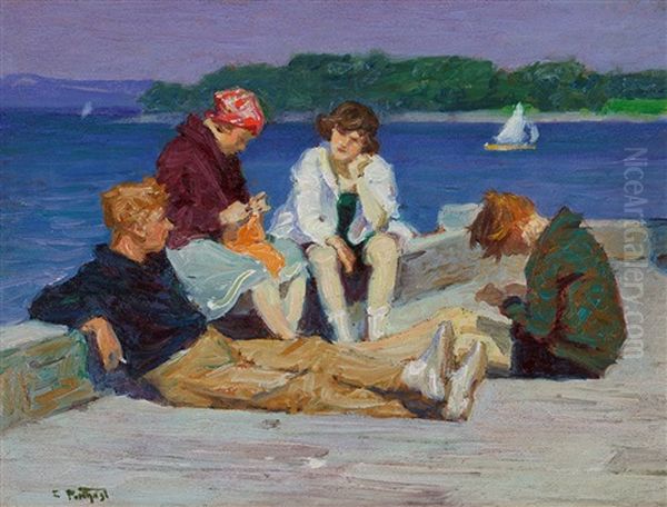 Danische Ostseekuste Mit Bauernhaus Oil Painting by Edward Henry Potthast