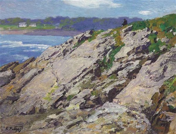 Looking Out To Sea, The Coast Of Maine Oil Painting by Edward Henry Potthast
