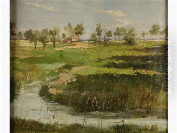 Paysage Au Ruisseau Oil Painting by Francisque Poulbot