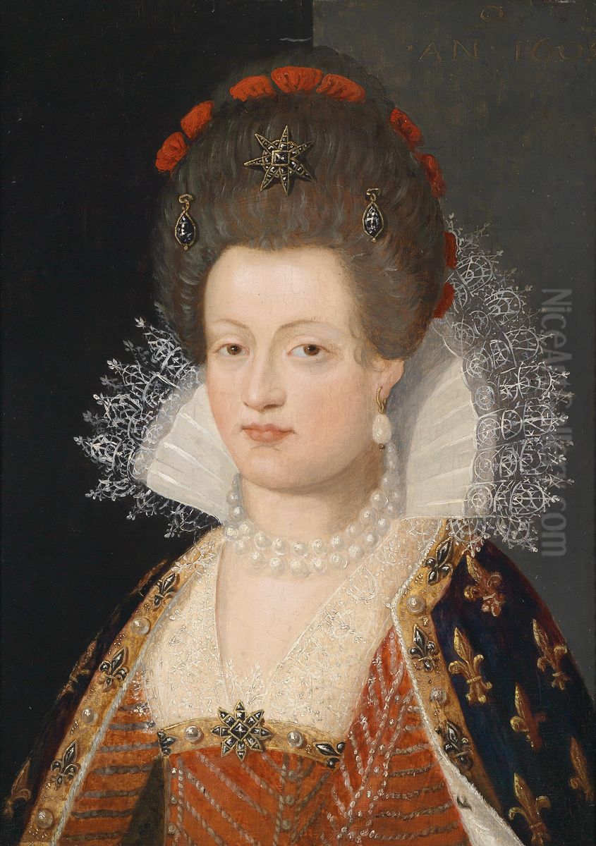 Portrait Of Maria De'medici Oil Painting by Frans Pourbus the younger