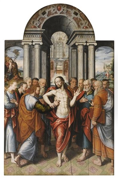 The Incredulity Of Saint Thomas Oil Painting by Pieter Pourbus