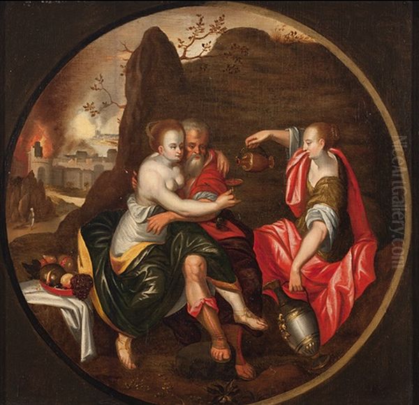 Lot Und Seine Tochter Oil Painting by Pieter Pourbus