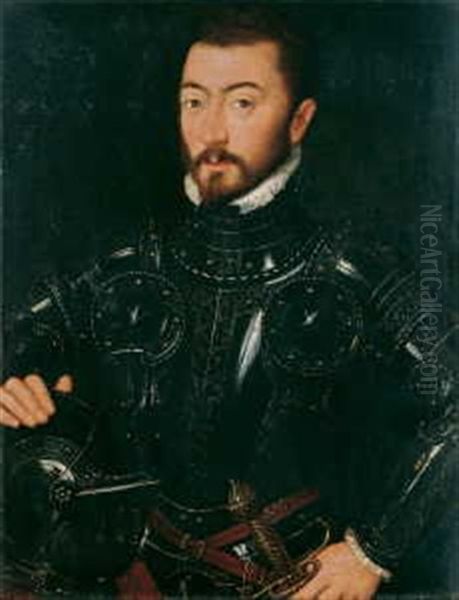 Bildnis Eines Mannes In Rustung Oil Painting by Pieter Pourbus