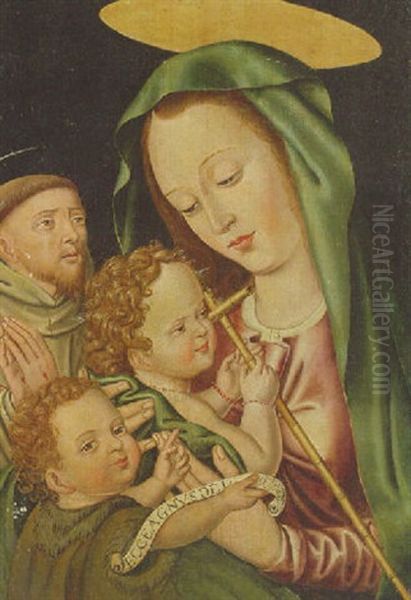 The Madonna And Child With The Infant Saint John The Baptist And Saint Francis Oil Painting by Pieter Pourbus
