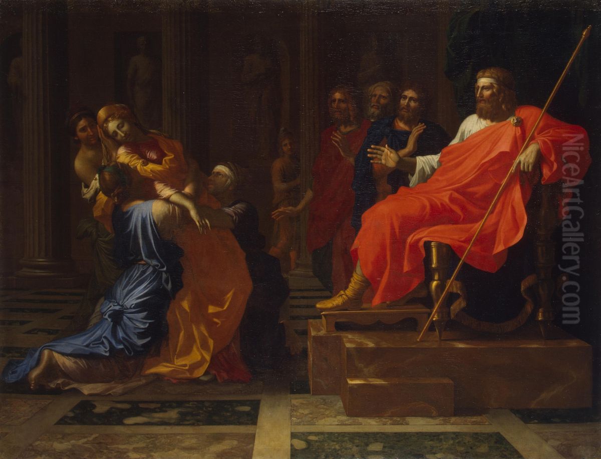 Esther Devant Assuerus Oil Painting by Nicolas Poussin