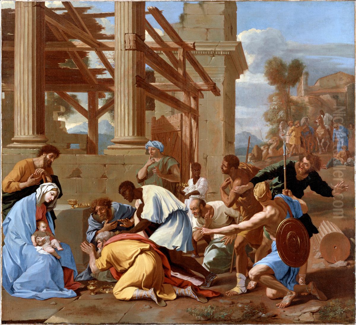The Adoration Of The Magi Oil Painting by Nicolas Poussin