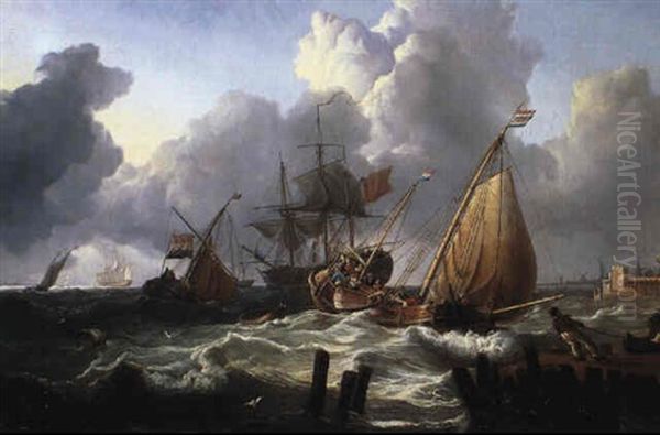 Off The Dutch Coast Oil Painting by Charles Martin Powell