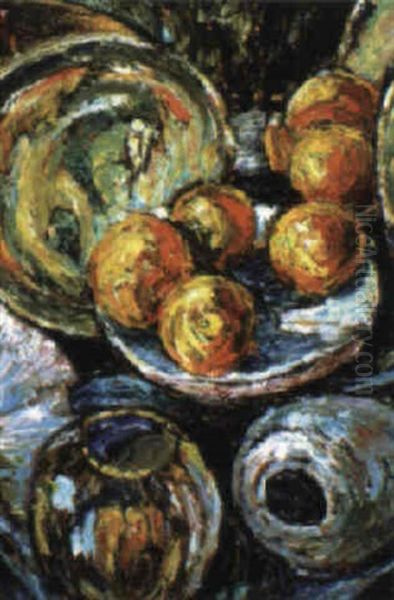 Still Life With Oranges Oil Painting by Cyril Power