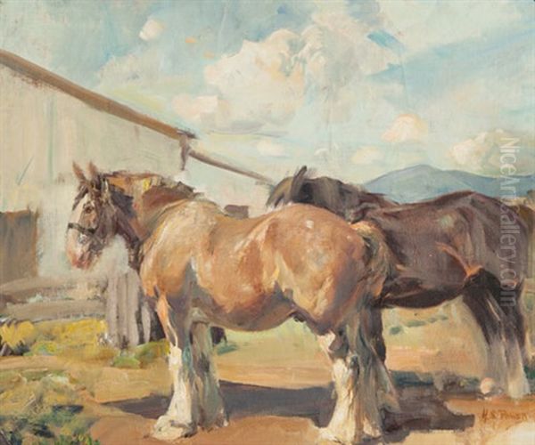 Working Horses Oil Painting by Harold Septimus Power