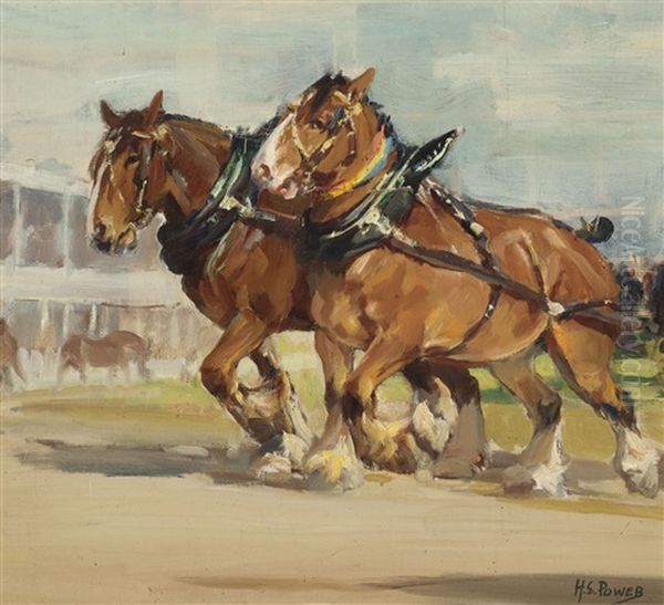 Untitled (draught Horses) Oil Painting by Harold Septimus Power