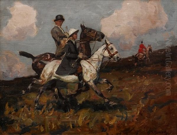 The Riders (the First Day Out) Oil Painting by Harold Septimus Power