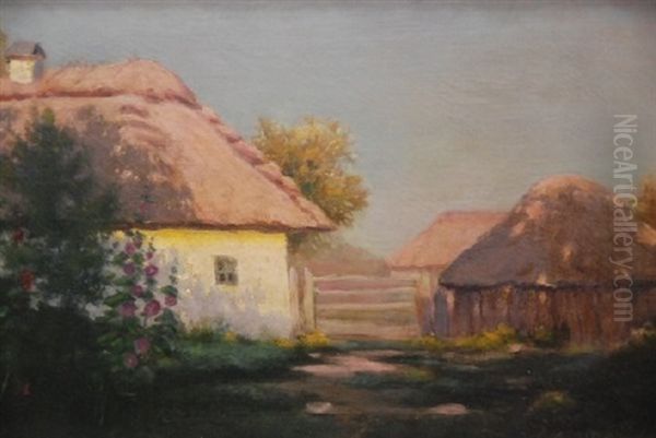 Country Cottages Oil Painting by Harold Septimus Power