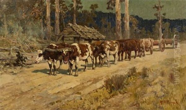 The Bullock Team Oil Painting by Harold Septimus Power
