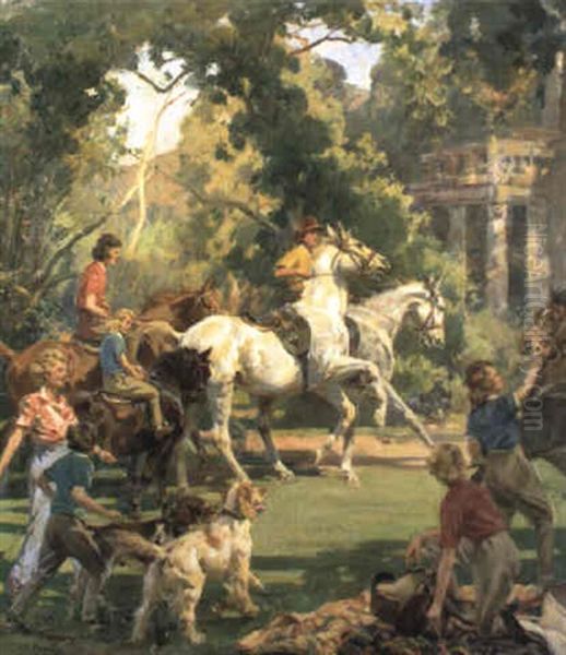 Preparing For The Ride Oil Painting by Harold Septimus Power