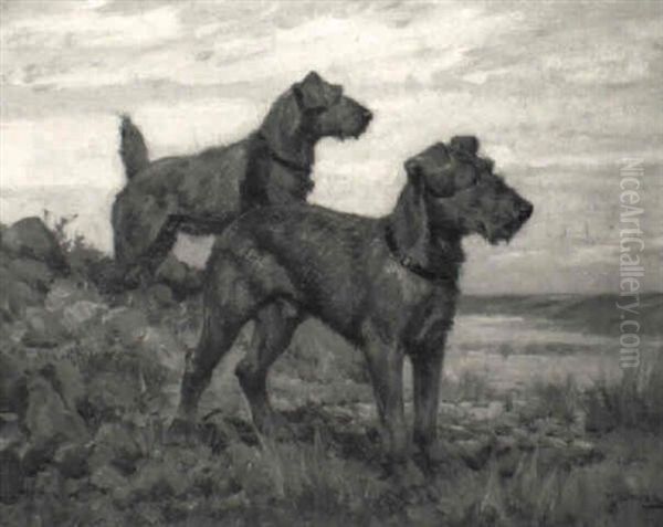 Terriers Oil Painting by Harold Septimus Power