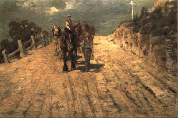 Cart Horse Team Oil Painting by Harold Septimus Power