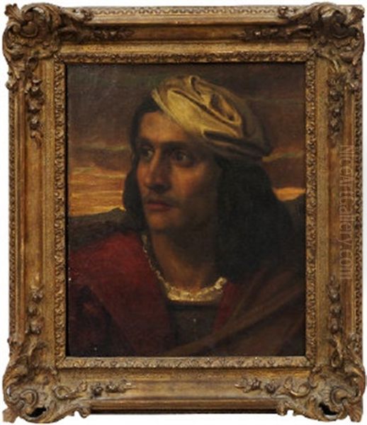 Head Of An Italian Model Oil Painting by Edward John Poynter