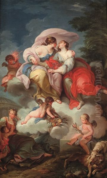 Allegoria Della Pace E Della Giustizia Oil Painting by Stefano Pozzi