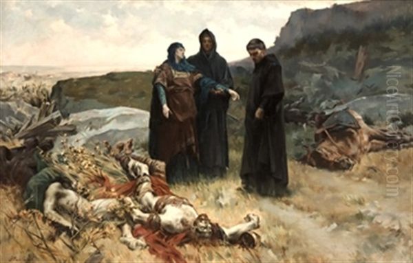 La Muerte Del Amado Oil Painting by Francisco Pradilla y Ortiz