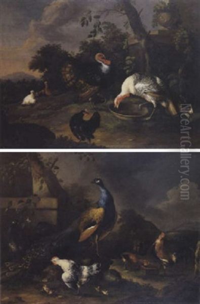 Volatiles Dans Un Paysage Oil Painting by Wenzel Ignaz Prasch