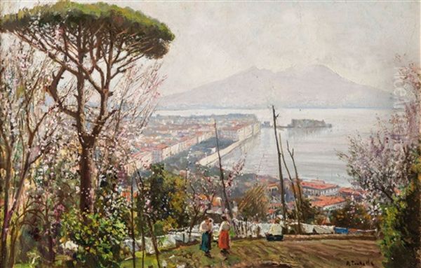 Veduta Di Napoli Da Parco Matarazzo Oil Painting by Attilio Pratella