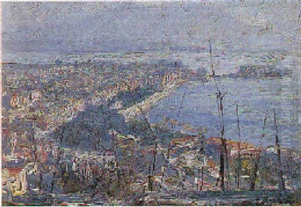 Il Golfo Di Napoli Oil Painting by Attilio Pratella