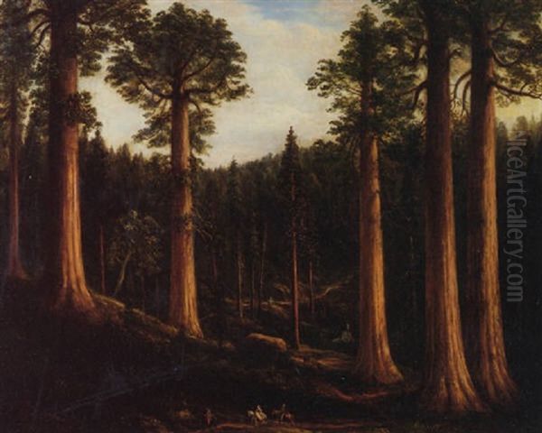 California Redwoods Oil Painting by Henry Cheever(s) Pratt