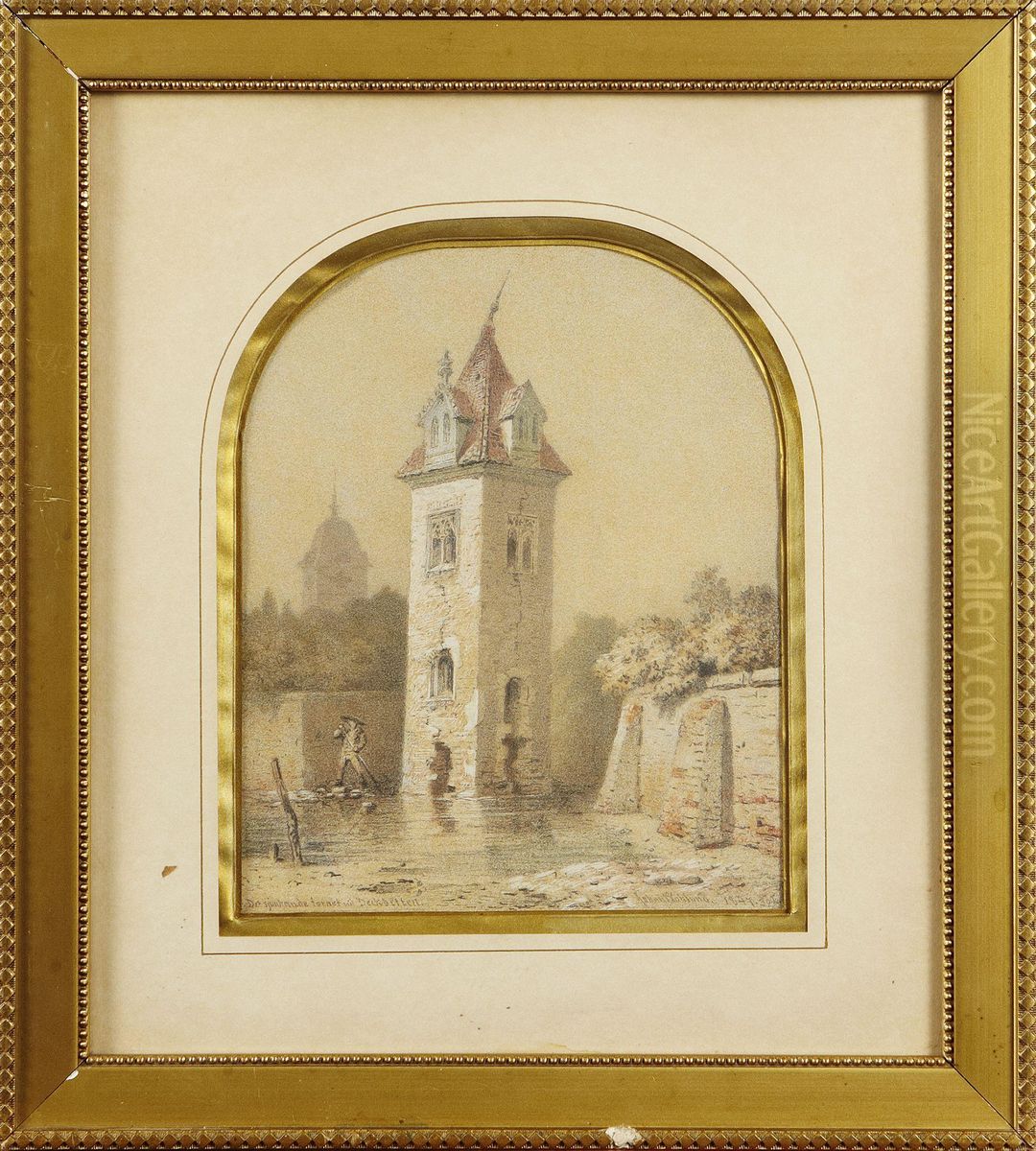 Det Sjunkande Tornet .... Oil Painting by Johan Christoffer Boklund