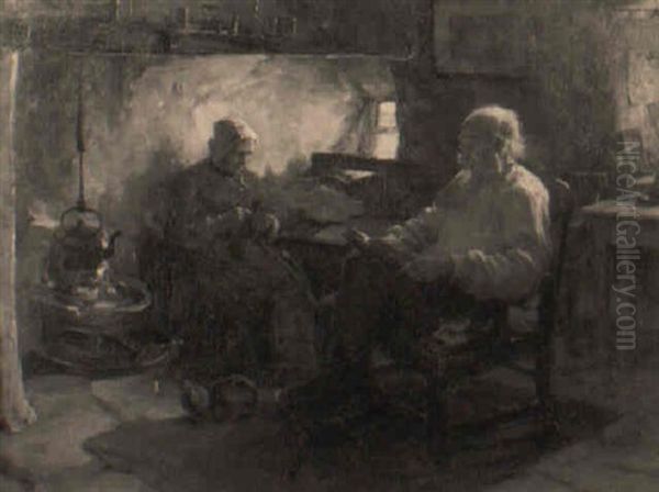 The Fisherman's Cottage Oil Painting by William M. Pratt