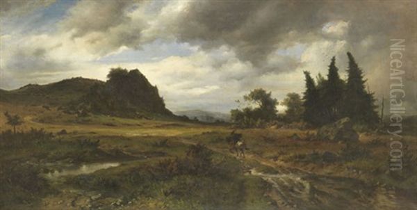 Einsamer Ritt Oil Painting by Friedrich, the younger Preller