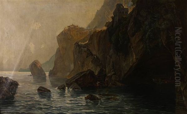 Sudliche Kustenlandschaft Oil Painting by Friedrich, the younger Preller