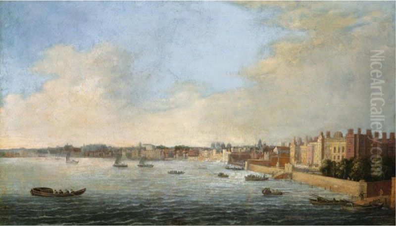 View Of Westminster And The Thames Oil Painting by Cornelis Bol