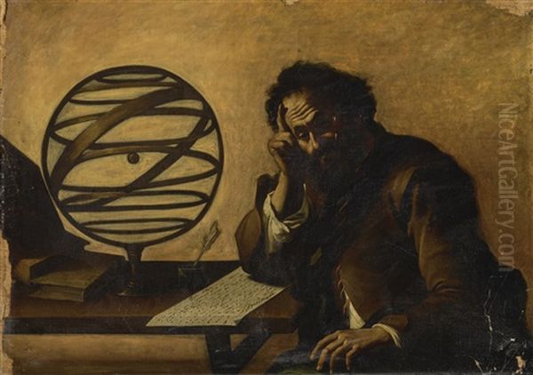 Archimedes Oil Painting by Mattia Preti