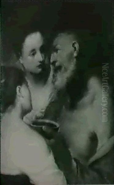 Loth Et Ses Filles Oil Painting by Mattia Preti