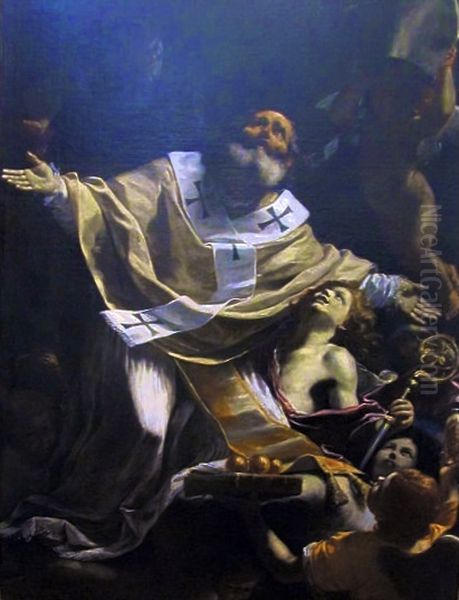 Saint Nicholas Of Bari Oil Painting by Mattia Preti