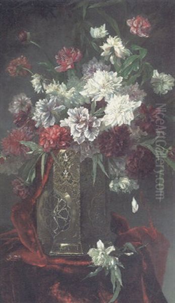 Peonies In A Vase Oil Painting by Hermione von Preuschen