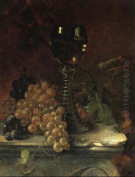 Stilleben Mit Weinglas Oil Painting by Emilie Preyer