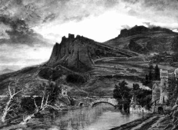 Landschaft Im Abendlicht Oil Painting by Ernest Julius Preyer