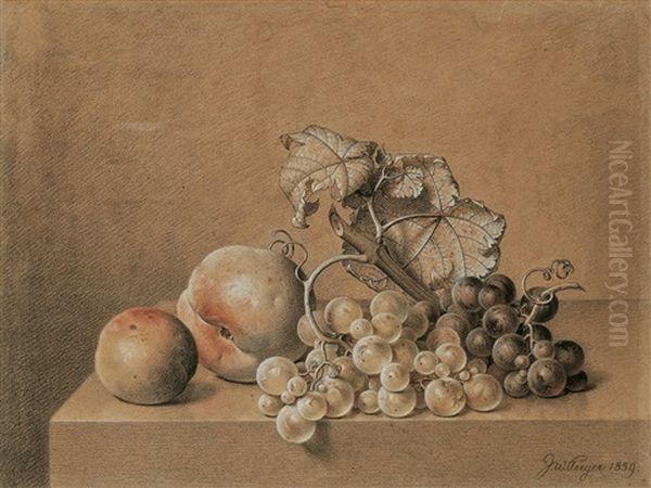 Fruchtestilleben Oil Painting by Johann Wilhelm Preyer