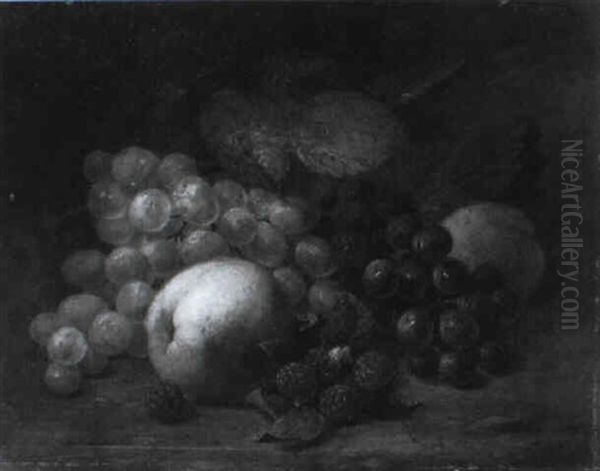 Fr_chtestilleben Oil Painting by Johann Wilhelm Preyer