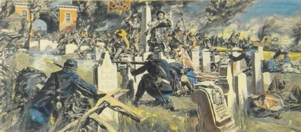 Captured Woman Spy Brought Into Union Camp (illus. For Cosmopolitan) Oil Painting by Norman Mills Price