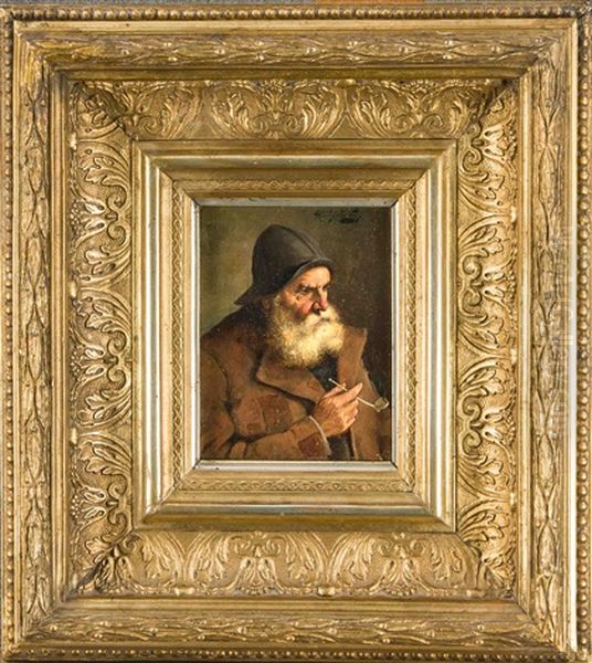 Portrait Eines Bartigen Seefahrers Oil Painting by Alois Heinrich Priechenfried