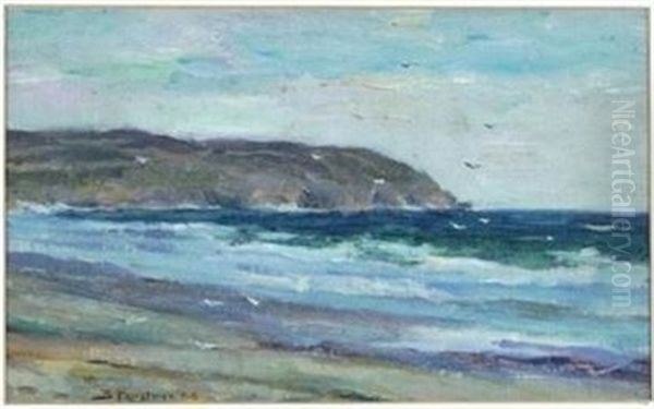 The Sea At Gorleston Oil Painting by Bertram Walter Priestman