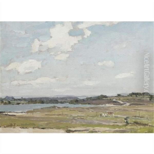 Linton Weir, Grassington Oil Painting by Bertram Walter Priestman