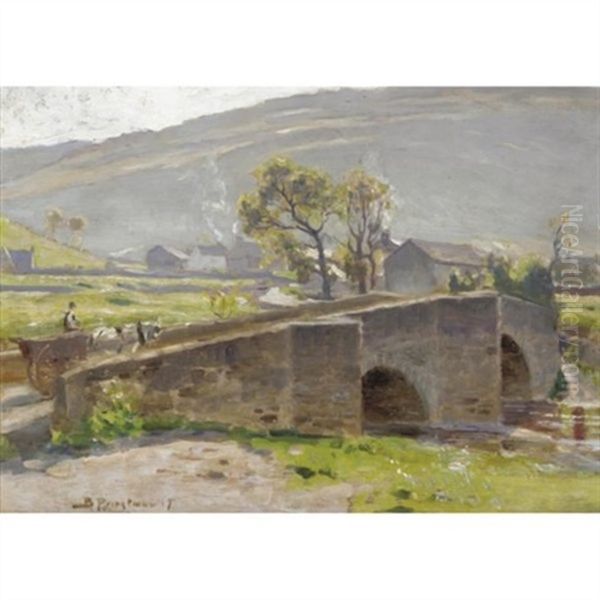 Buckden Bridge Oil Painting by Bertram Walter Priestman